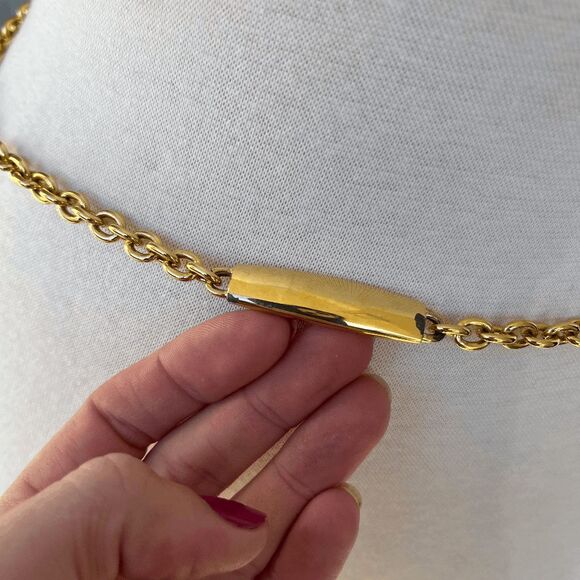 VTG 70s Anne Klein Gold Chain Belt AK Logo Statement Waist Jewelry S-M - Picture 4 of 8